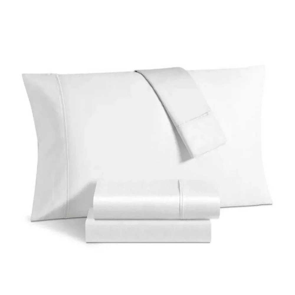 Queen Size 1000 Thread Count Cotton Rich Luxurious Sateen White Sheet Set 6 pcs